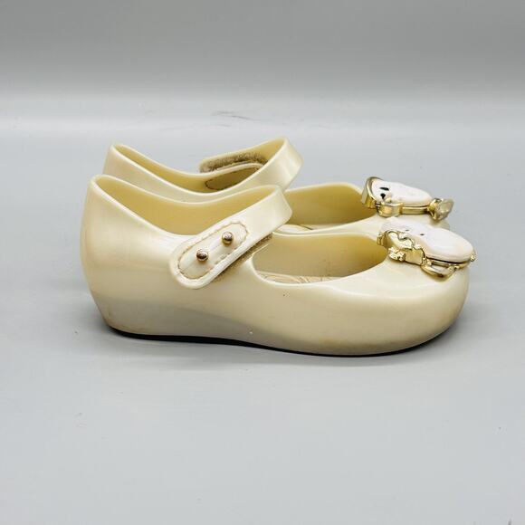 Mini Melissa Other - Mini Melissa Shoes Girls 8 White Mary Jane Beauty & Beast Mrs Potts Chip Flats